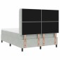 vidaXL Letto Box Spring con Materasso e Luce LED Grigio Chiaro 140x200 cm in Velluto