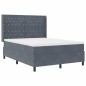 Letto Box Spring vidaXL con Materasso e LED Grigio Scuro 140x200 cm in Velluto Letto Box Spring vidaXL con Materasso e LED Grigio Scuro 140x200 cm in Velluto