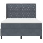 Letto Box Spring vidaXL con Materasso e LED Grigio Scuro 140x200 cm in Velluto Letto Box Spring vidaXL con Materasso e LED Grigio Scuro 140x200 cm in Velluto