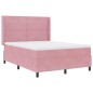 vidaXL Letto Box Spring con Materasso e LED Rosa 160x200 cm Velluto vidaXL Letto Box Spring con Materasso e LED Rosa 160x200 cm Velluto