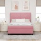 vidaXL Letto Box Spring con Materasso e LED Rosa 160x200 cm Velluto vidaXL Letto Box Spring con Materasso e LED Rosa 160x200 cm Velluto