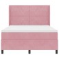 vidaXL Letto Box Spring con Materasso e LED Rosa 160x200 cm Velluto vidaXL Letto Box Spring con Materasso e LED Rosa 160x200 cm Velluto