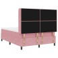 vidaXL Letto Box Spring con Materasso e LED Rosa 160x200 cm Velluto vidaXL Letto Box Spring con Materasso e LED Rosa 160x200 cm Velluto