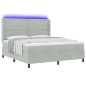 Letto Box Spring vidaXL con Materasso e Luce LED Grigio Chiaro 180x200 cm Velluto Letto Box Spring vidaXL con Materasso e Luce LED Grigio Chiaro 180x200 cm Velluto