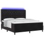 vidaXL Letto Box Spring con Materasso e LED Nero 180x200 cm Velluto
