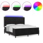 vidaXL Letto Box Spring con Materasso e LED Nero 180x200 cm Velluto
