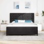 vidaXL Letto Box Spring con Materasso e LED Nero 180x200 cm Velluto