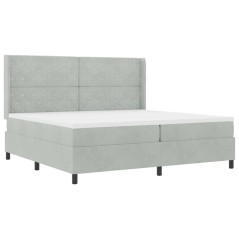 vidaXL Letto Box Spring con Materasso e Luce LED Grigio Chiaro 200x200 cm Velluto