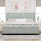 vidaXL Letto Box Spring con Materasso e Luce LED Grigio Chiaro 200x200 cm Velluto vidaXL Letto Box Spring con Materasso e Luce LED Grigio Chiaro 200x200 cm Velluto