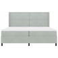 vidaXL Letto Box Spring con Materasso e Luce LED Grigio Chiaro 200x200 cm Velluto vidaXL Letto Box Spring con Materasso e Luce LED Grigio Chiaro 200x200 cm Velluto
