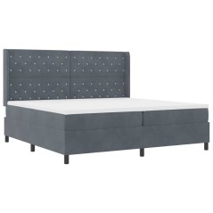 vidaXL Letto a Molle con Materasso e LED Grigio Scuro 200x200 cm Velluto