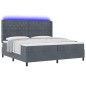 vidaXL Letto a Molle con Materasso e LED Grigio Scuro 200x200 cm Velluto