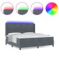vidaXL Letto a Molle con Materasso e LED Grigio Scuro 200x200 cm Velluto