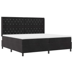 vidaXL Letto con Box Spring e Materasso & LED Nero 200x200 cm Velluto