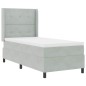 vidaXL Letto Box Spring con Materasso e Luce LED Grigio Chiaro 80x200 cm Velluto vidaXL Letto Box Spring con Materasso e Luce LED Grigio Chiaro 80x200 cm Velluto