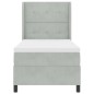 vidaXL Letto Box Spring con Materasso e Luce LED Grigio Chiaro 80x200 cm Velluto vidaXL Letto Box Spring con Materasso e Luce LED Grigio Chiaro 80x200 cm Velluto