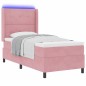 Letto a Molle VidaXL con Materasso e LED Rosa 90x190 cm Velluto Letto a Molle VidaXL con Materasso e LED Rosa 90x190 cm Velluto