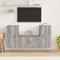 Set Mobili Porta TV 3 pz Grigio Sonoma in Legno Multistrato Set Mobili Porta TV 3 pz Grigio Sonoma in Legno Multistrato