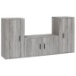 Set Mobili Porta TV 3 pz Grigio Sonoma in Legno Multistrato Set Mobili Porta TV 3 pz Grigio Sonoma in Legno Multistrato