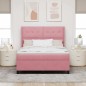 vidaXL Letto Box Spring con Materasso e LED Rosa 140x190 cm Velluto