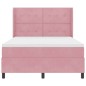 vidaXL Letto Box Spring con Materasso e LED Rosa 140x190 cm Velluto