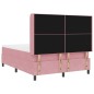 vidaXL Letto Box Spring con Materasso e LED Rosa 140x190 cm Velluto