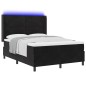 vidaXL Letto Box Spring con Materasso e LED Nero 140x200 cm Velluto vidaXL Letto Box Spring con Materasso e LED Nero 140x200 cm Velluto