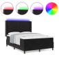 vidaXL Letto Box Spring con Materasso e LED Nero 140x200 cm Velluto vidaXL Letto Box Spring con Materasso e LED Nero 140x200 cm Velluto