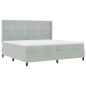 vidaXL Letto Box Spring con Materasso e Luce LED Grigio Chiaro 200x200 cm Velluto vidaXL Letto Box Spring con Materasso e Luce LED Grigio Chiaro 200x200 cm Velluto