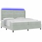 vidaXL Letto Box Spring con Materasso e Luce LED Grigio Chiaro 200x200 cm Velluto vidaXL Letto Box Spring con Materasso e Luce LED Grigio Chiaro 200x200 cm Velluto