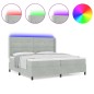 vidaXL Letto Box Spring con Materasso e Luce LED Grigio Chiaro 200x200 cm Velluto vidaXL Letto Box Spring con Materasso e Luce LED Grigio Chiaro 200x200 cm Velluto