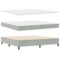 vidaXL Letto Box Spring con Materasso e Luce LED Grigio Chiaro 200x200 cm Velluto vidaXL Letto Box Spring con Materasso e Luce LED Grigio Chiaro 200x200 cm Velluto