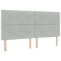 vidaXL Letto Box Spring con Materasso e Luce LED Grigio Chiaro 200x200 cm Velluto vidaXL Letto Box Spring con Materasso e Luce LED Grigio Chiaro 200x200 cm Velluto