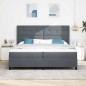 vidaXL Letto Box Spring con Materasso e LED Grigio Scuro 200x200 cm in Velluto