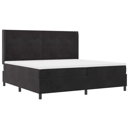 vidaXL Letto Box Spring con Materasso e LED Nero 200x200 cm Velluto
