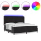 vidaXL Letto Box Spring con Materasso e LED Nero 200x200 cm Velluto