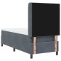 vidaXL Letto Box Spring con Materasso e LED Grigio Scuro 80x200 cm in Velluto