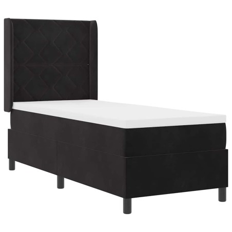 vidaXL Letto a Molle con Materasso e LED Nero 80x200 cm Velluto