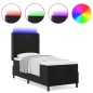 vidaXL Letto a Molle con Materasso e LED Nero 80x200 cm Velluto vidaXL Letto a Molle con Materasso e LED Nero 80x200 cm Velluto