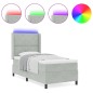 vidaXL Letto a molle insacchettate con materasso e luci LED grigio chiaro 90x190 cm in velluto vidaXL Letto a molle insacchettate con materasso e luci LED grigio chiaro 90x190 cm in velluto