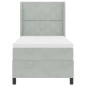 vidaXL Letto a molle insacchettate con materasso e luci LED grigio chiaro 90x190 cm in velluto vidaXL Letto a molle insacchettate con materasso e luci LED grigio chiaro 90x190 cm in velluto