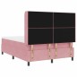 vidaXL Letto a Molle con Materasso & LED Rosa 140x190 cm Velluto