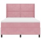 vidaXL Letto Box Spring con Materasso e LED Rosa 160x200 cm in Velluto