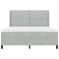 vidaXL Letto Box Spring con Materasso e Luce LED Grigio Chiaro 180x200 cm Velluto