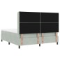 vidaXL Letto Box Spring con Materasso e Luce LED Grigio Chiaro 180x200 cm Velluto