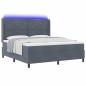 vidaXL Letto Box Spring con Materasso e LED Grigio Scuro 180x200 cm Velluto vidaXL Letto Box Spring con Materasso e LED Grigio Scuro 180x200 cm Velluto