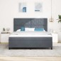 vidaXL Letto Box Spring con Materasso e LED Grigio Scuro 180x200 cm Velluto vidaXL Letto Box Spring con Materasso e LED Grigio Scuro 180x200 cm Velluto