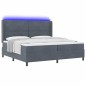 vidaXL Letto Box Spring con materasso e LED grigio scuro 200x200 cm Velluto vidaXL Letto Box Spring con materasso e LED grigio scuro 200x200 cm Velluto
