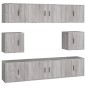 Set Mobili Porta TV 8pz Grigio Sonoma in Legno Multistrato Set Mobili Porta TV 8pz Grigio Sonoma in Legno Multistrato