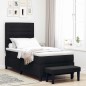 vidaXL Letto Box Spring con Materasso e Panchina Nero 80x200 cm Tessuto vidaXL Letto Box Spring con Materasso e Panchina Nero 80x200 cm Tessuto